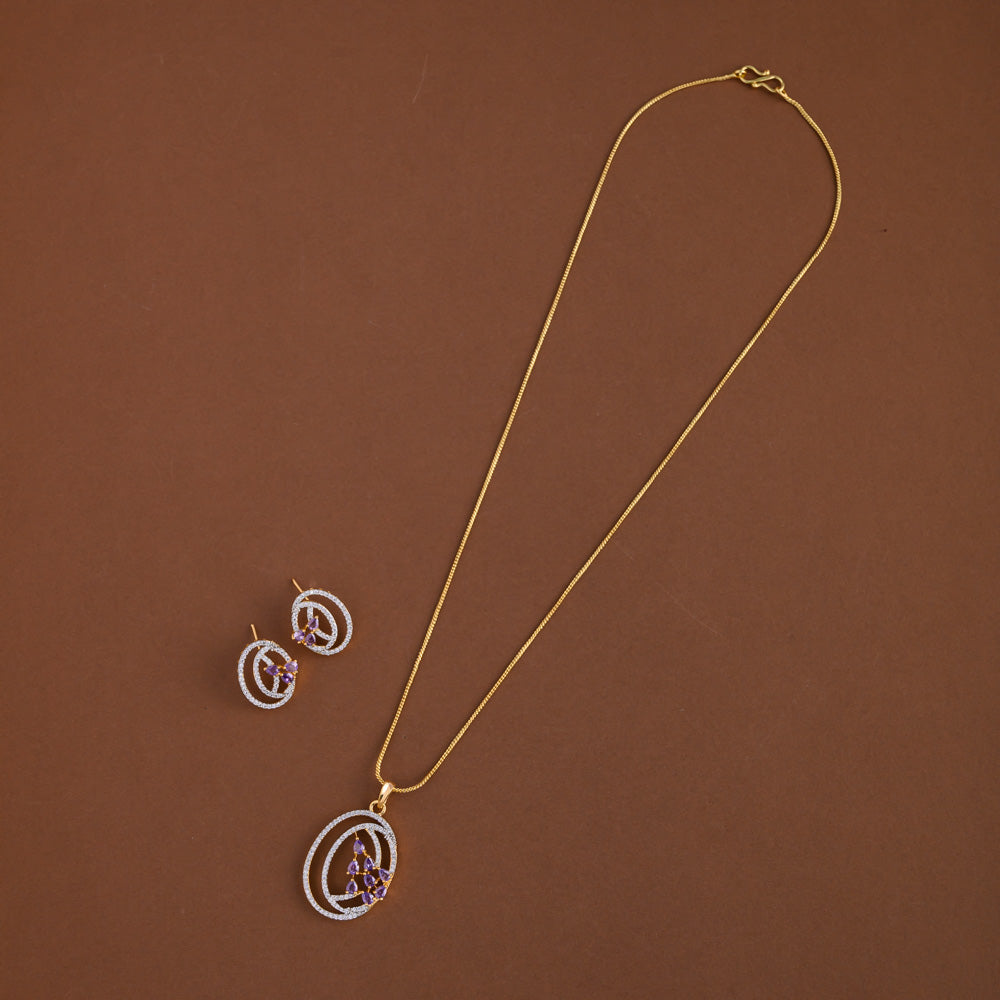 Diamond inspired pendent mid - length chain