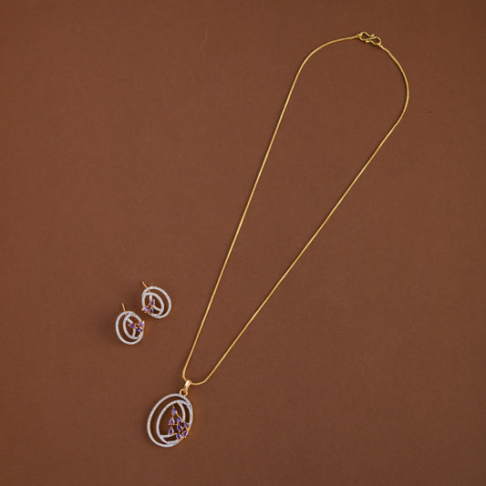 Diamond inspired pendent mid - length chain