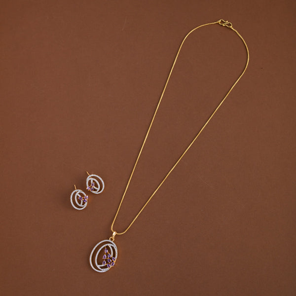 Diamond inspired pendent mid - length chain