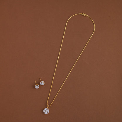 Diamond inspired pendent mid - length chain