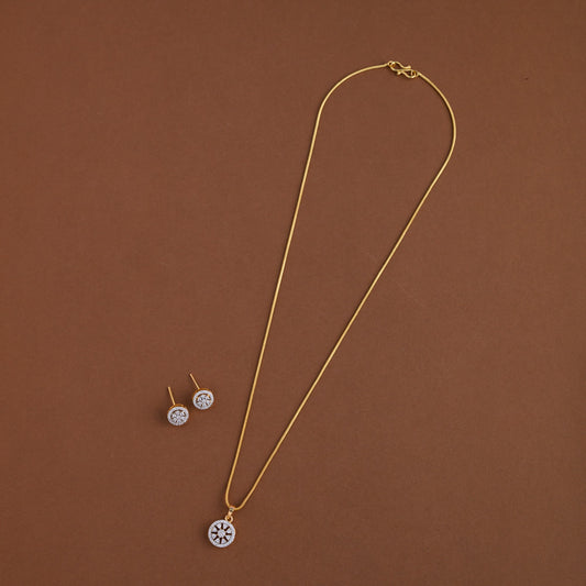 Diamond inspired pendent mid - length chain
