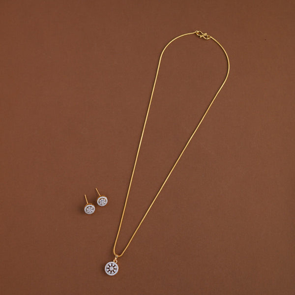 Diamond inspired pendent mid - length chain