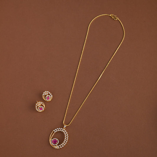 Mid - length pendent chain - ruby