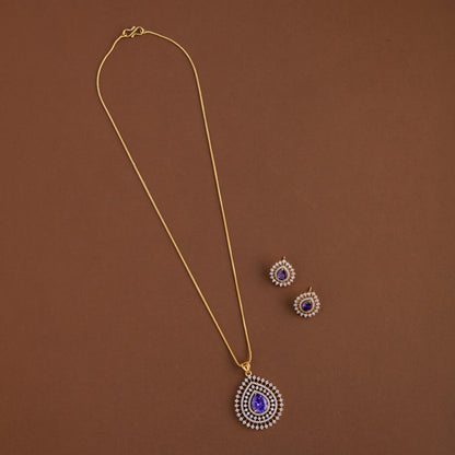 Diamond inspired pendent mid - length chain