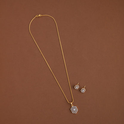 Diamond inspired pendent mid - length chain
