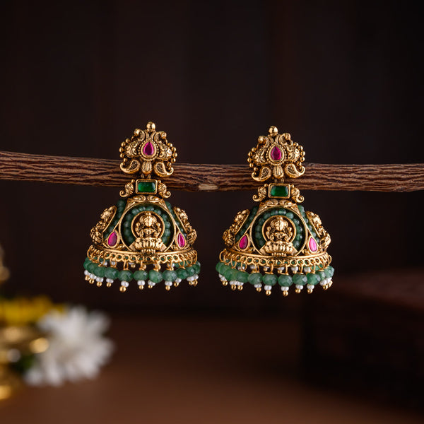 Jadau Temple  desigher -Jhumka