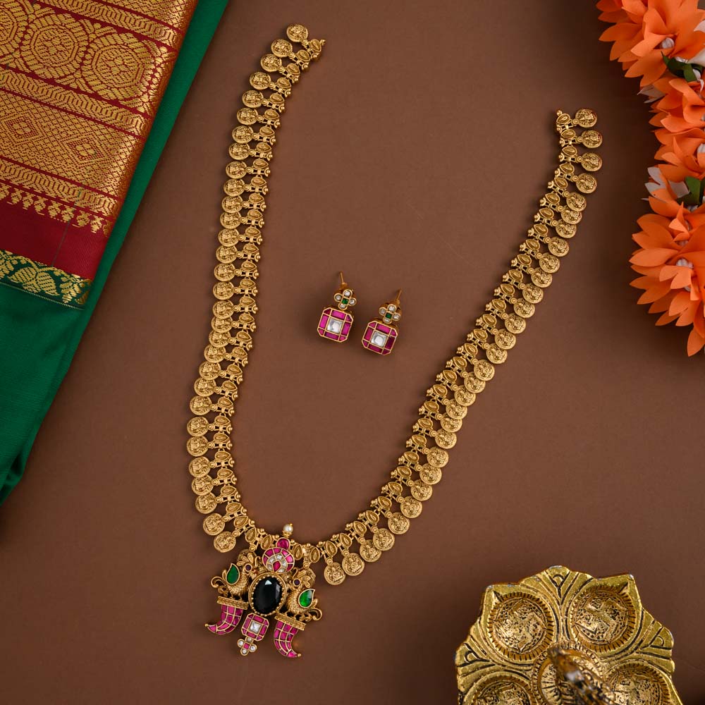 Jadau -Lakshmi  coin Haaram