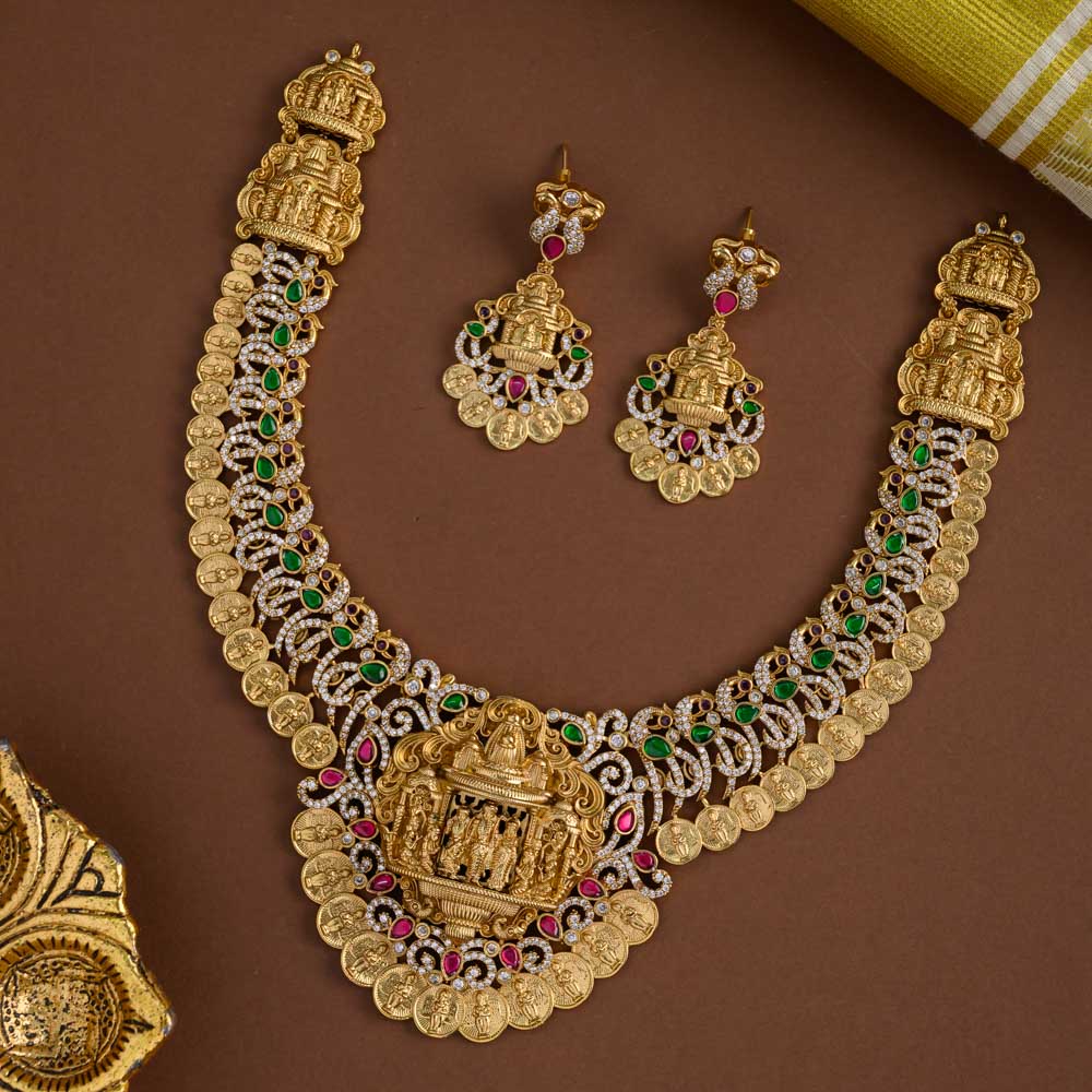 Jadau Ram Parivar coin Neckpiece set