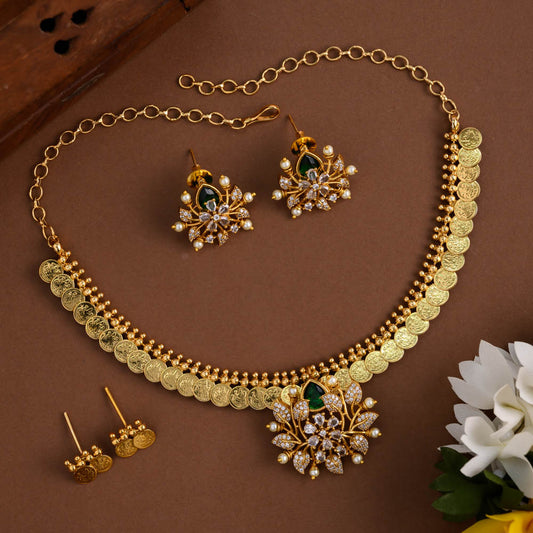 Pendant Removable Lakshmi  coin Neckpiece set