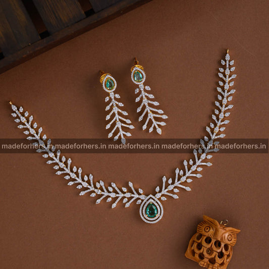 Sinamika diamond inspired neckpiece set - sky blue