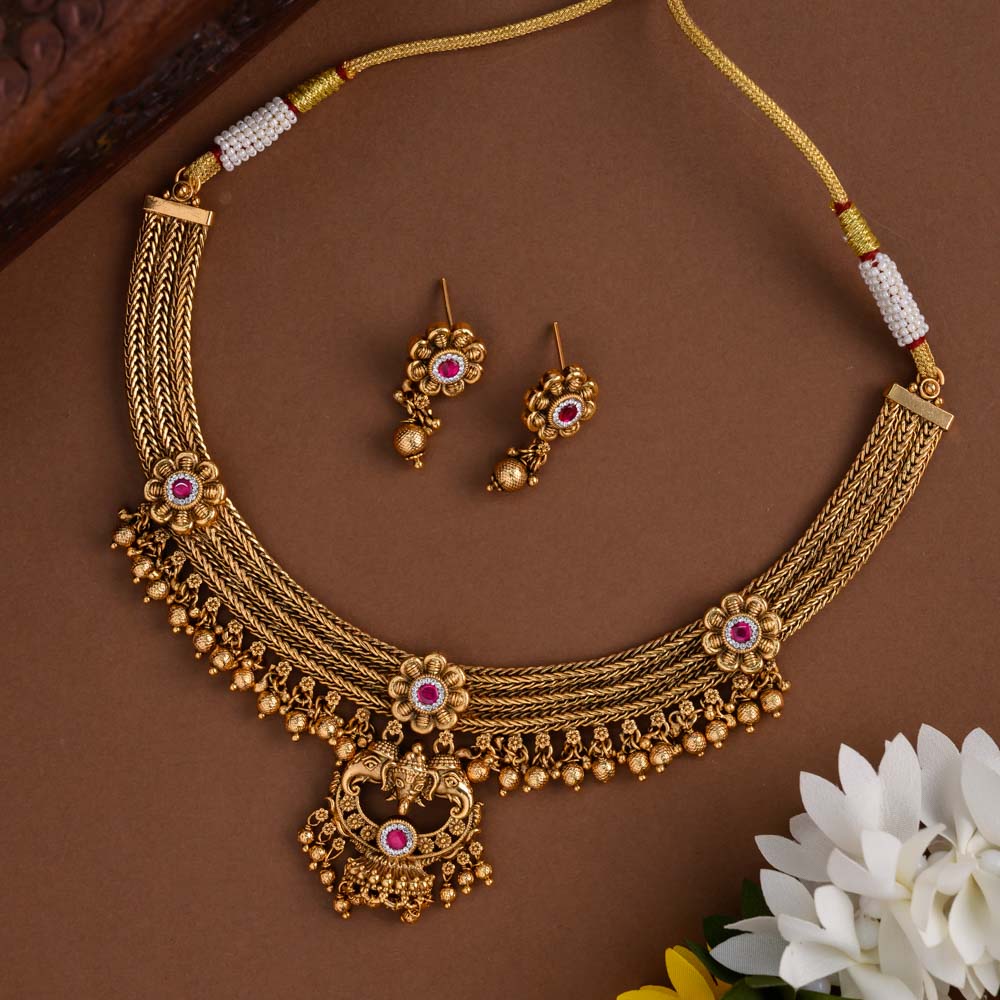 Jadau Ganesha Neckpiece set