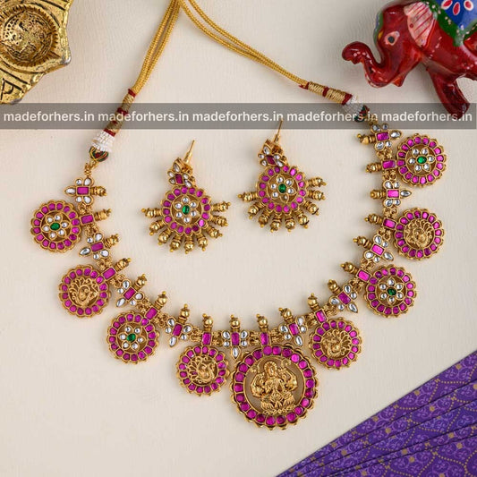 Jadau bottu maala bridal neckpiece set