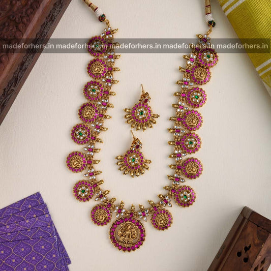 Jadau bottu maala bridal haaram set