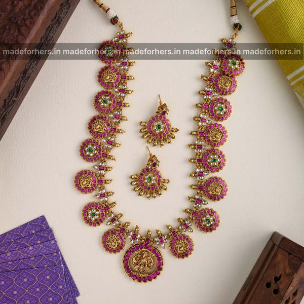 Jadau bottu maala bridal haaram set