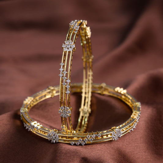 Diamond Replica floral bangles - Kriti