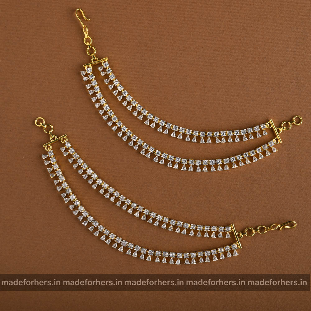 Dimaond Inspired Floral Earchain