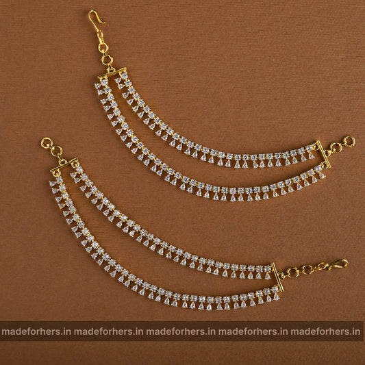 Dimaond Inspired Floral Earchain