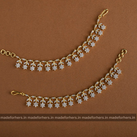 Diamond Inspired Floral Earchain