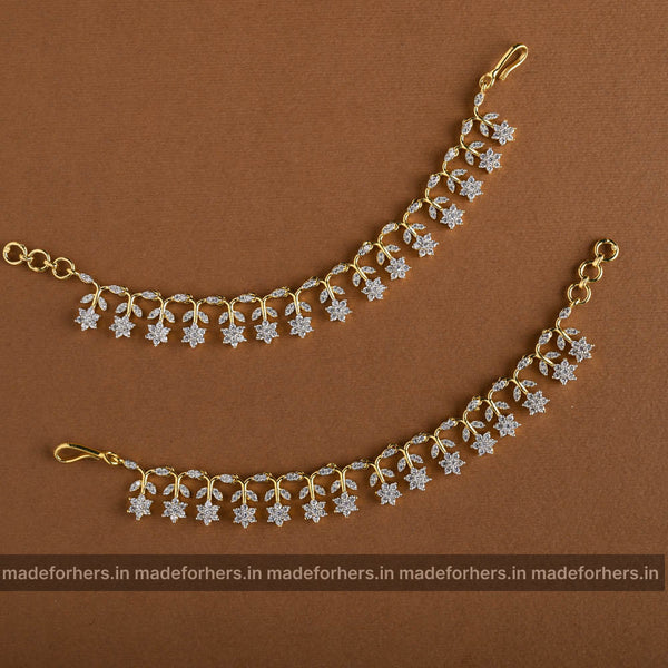 Diamond Inspired Floral Earchain