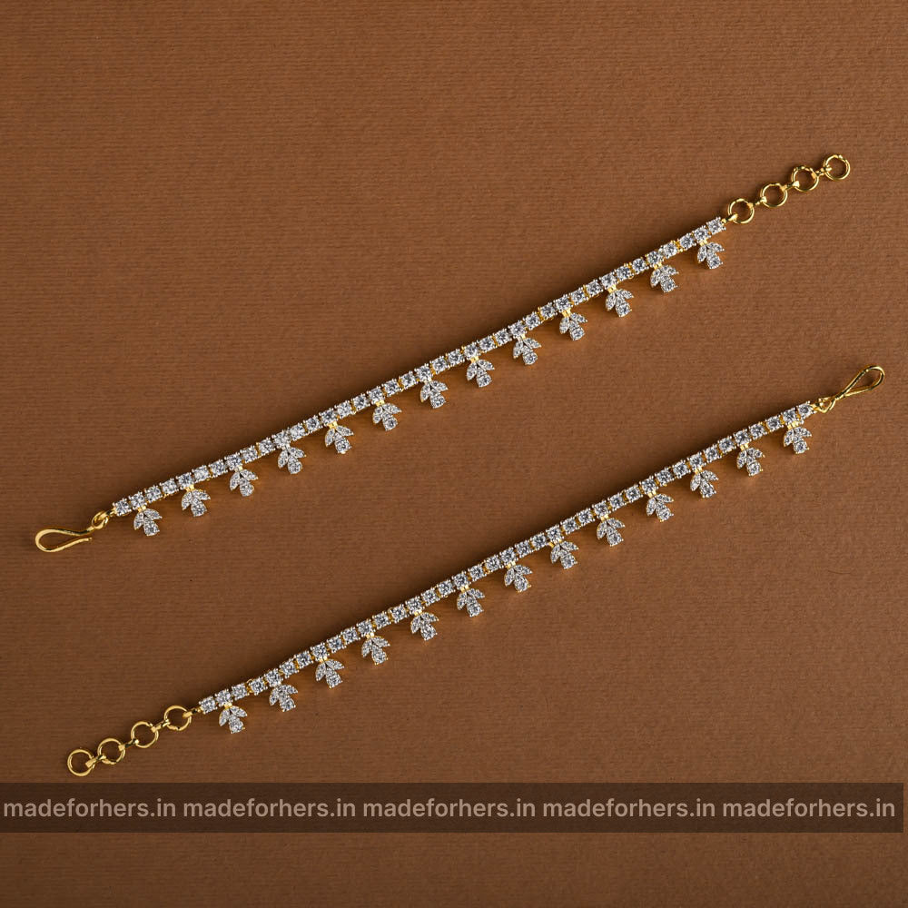 Diamond Inspired Floral Earchain