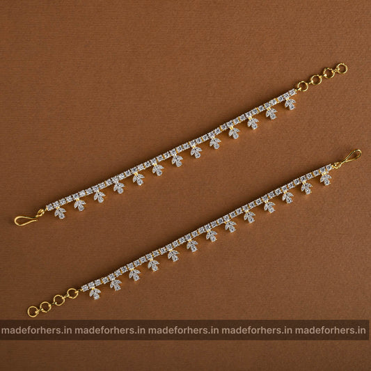 Diamond Inspired Floral Earchain