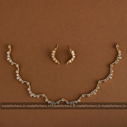 Champagne gold stone -neckpiece