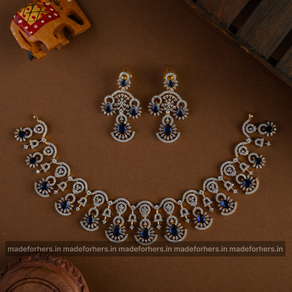 Swaros diamond insp neckpiece - purple