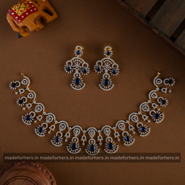 Swaros diamond insp neckpiece - purple