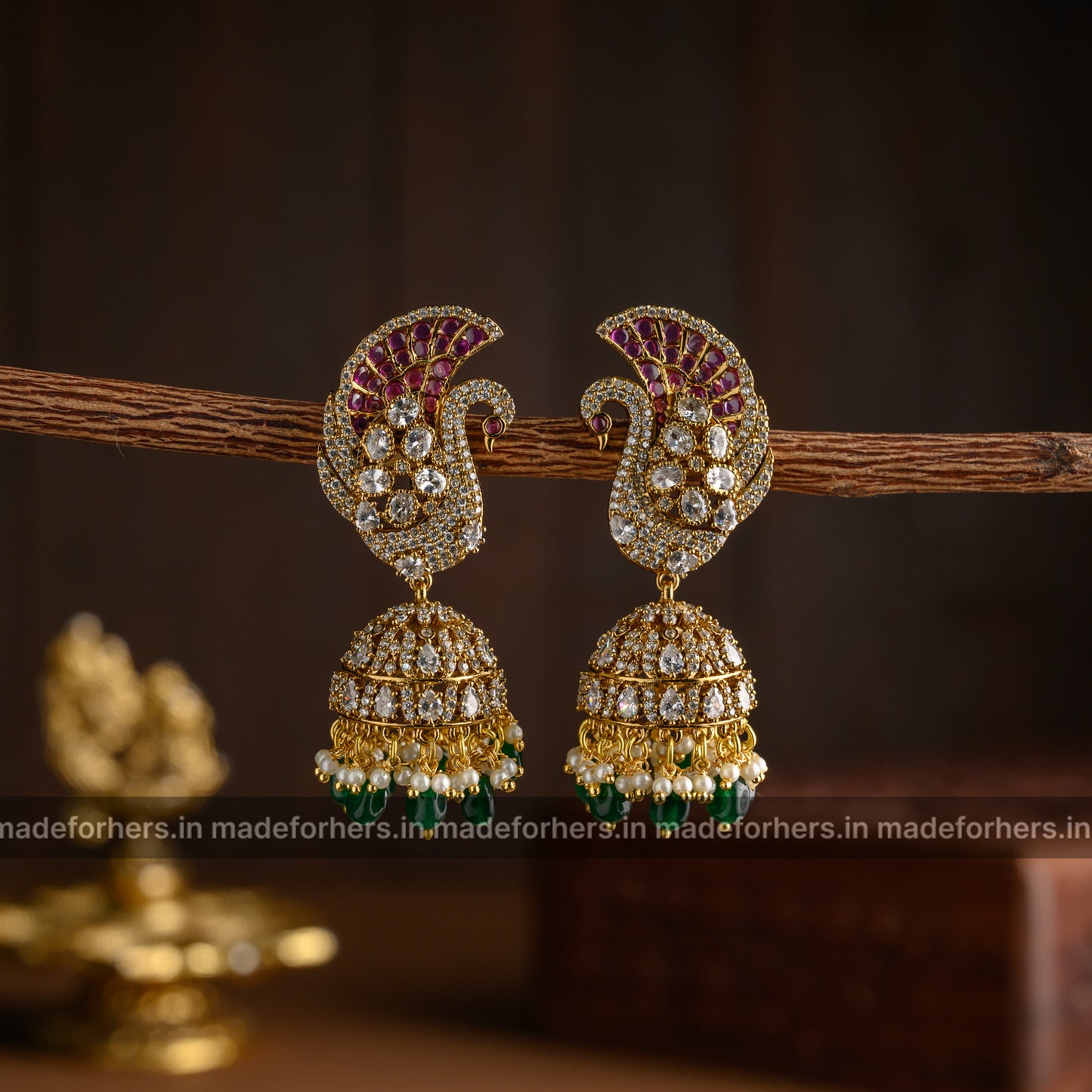 Peacock statement  jhumkas