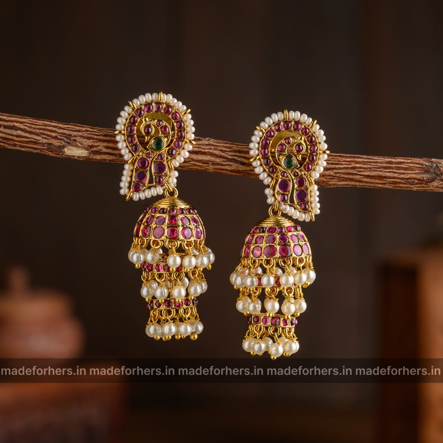Peacock jhumkas