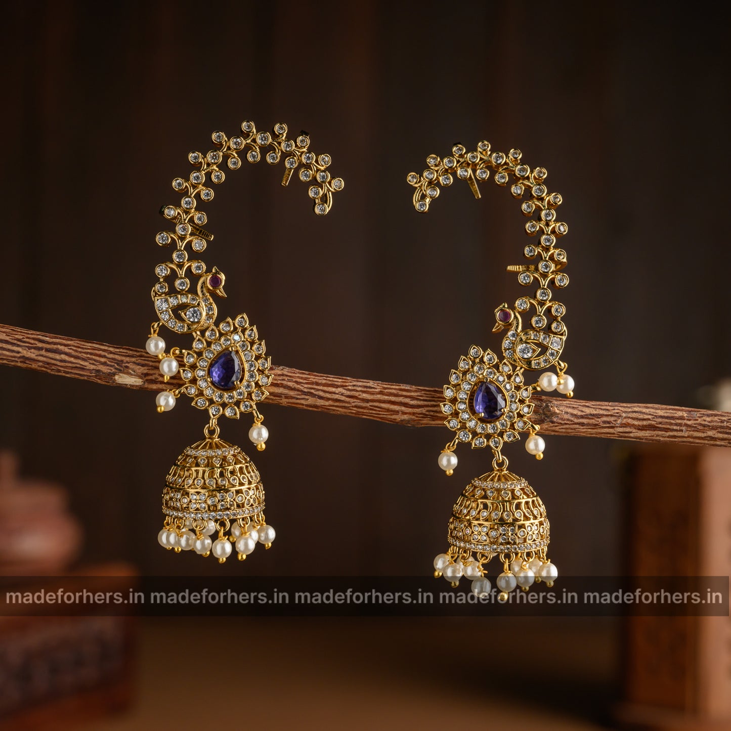 Peacock earcuff