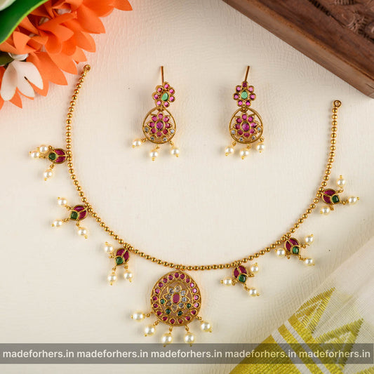 Floral drop neckpiece