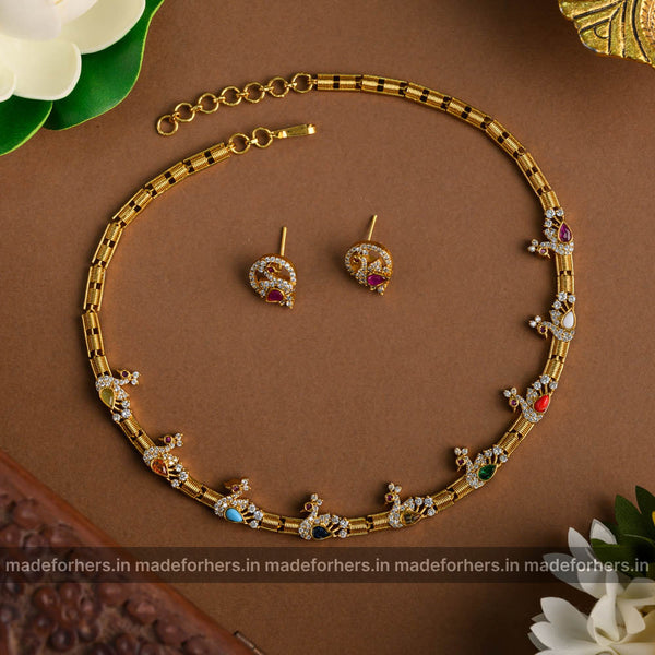 Peacock hasli neckpiece