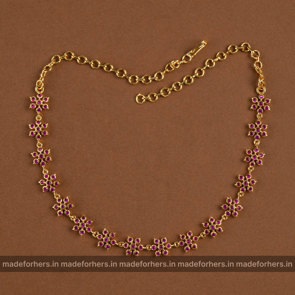 7 kallu floral neckpiece ruby
