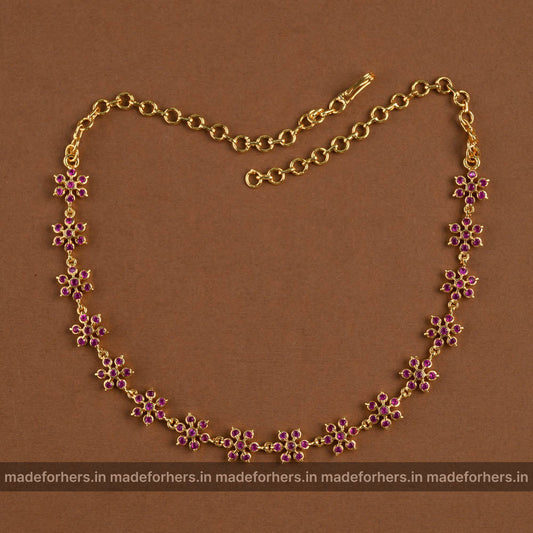 7 kallu floral neckpiece ruby -Lila
