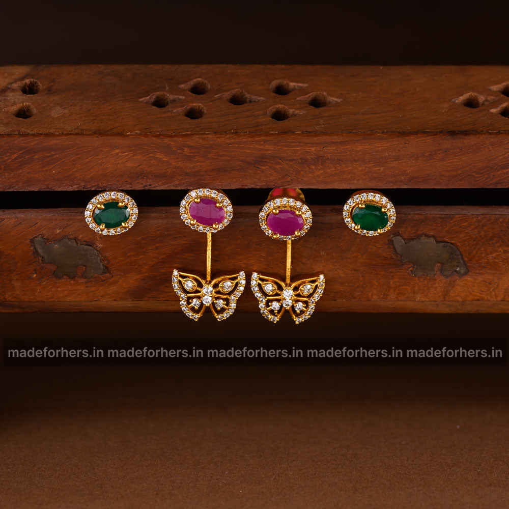 Interchangeable butterfly earring