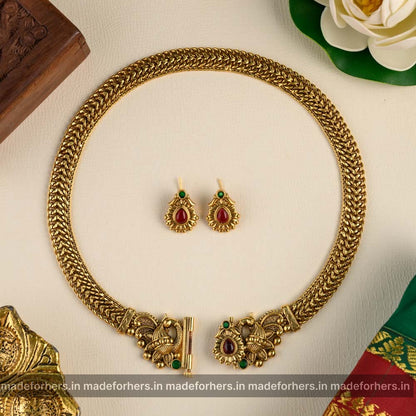 Thangam-Screw patterned Mid Length Neckpiece