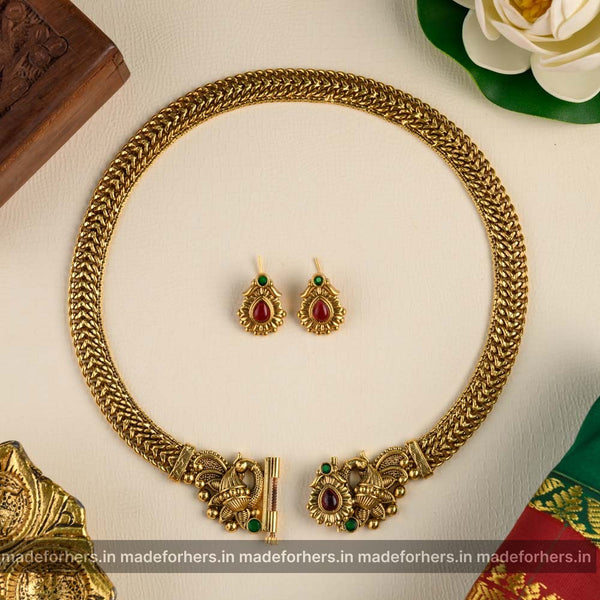 Thangam-Screw patterned Mid Length Neckpiece