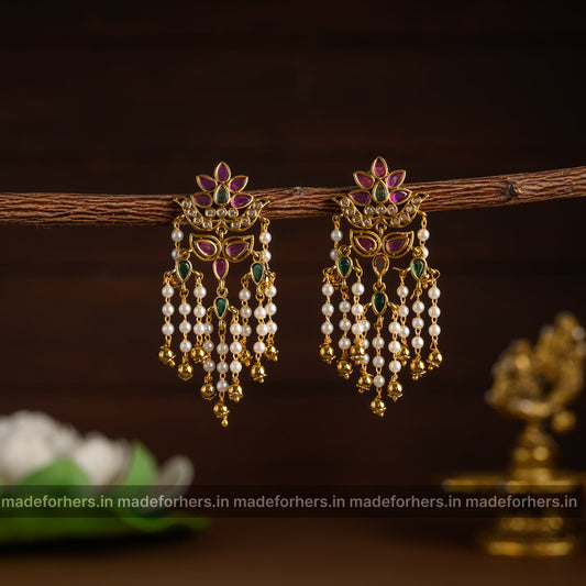 Peacock statement earrings