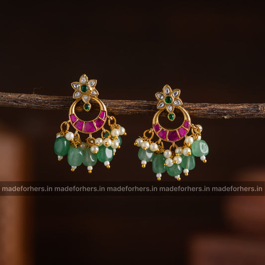 Jadau chandbali earring