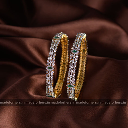 Diamond inspired green bangles