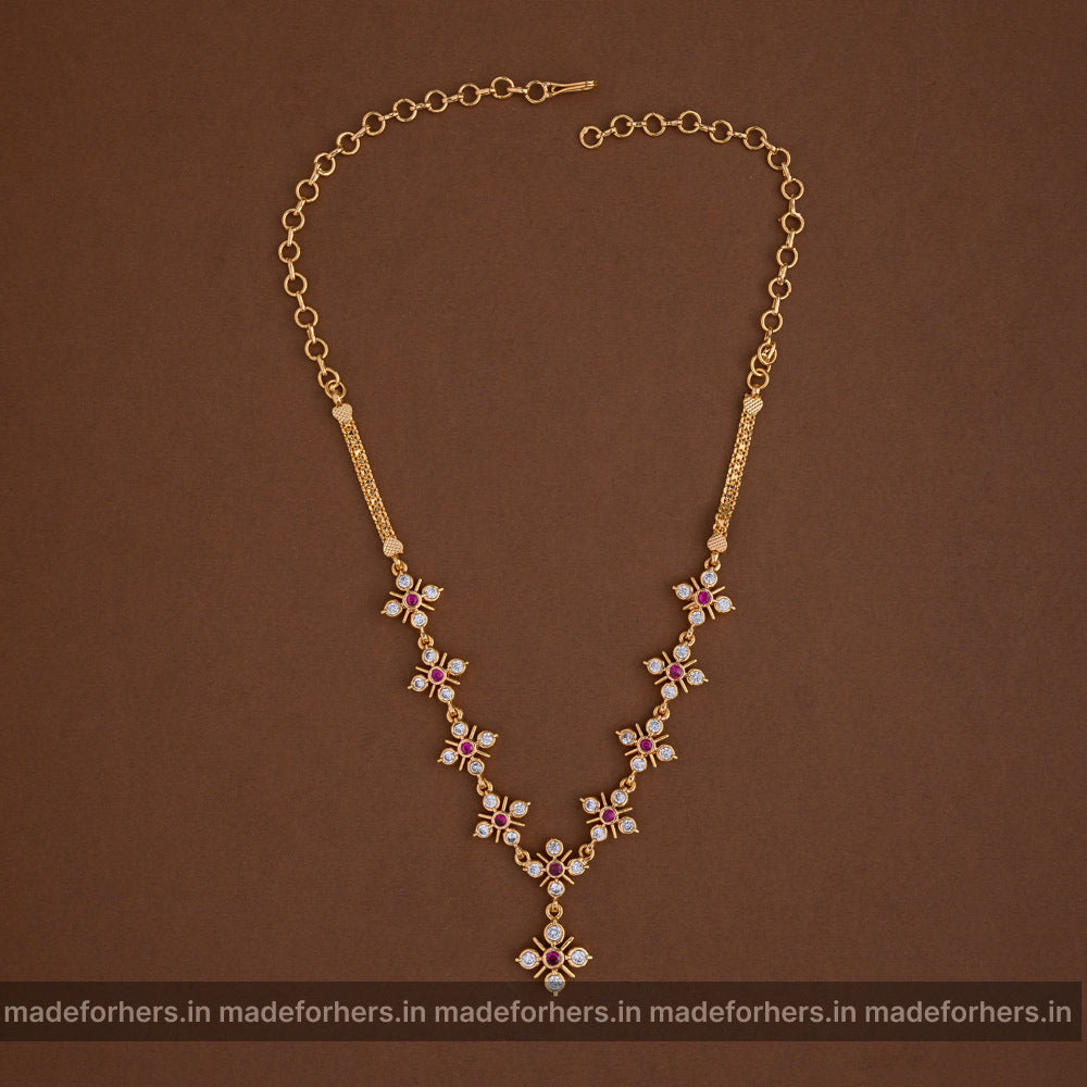 Micro gold plating Dharani floral neckpiece