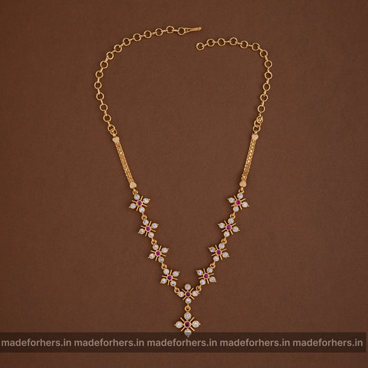 Micro gold plating Dharani floral neckpiece