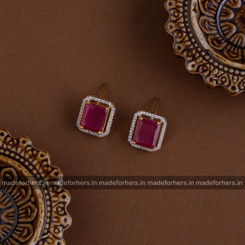 Diamond inspired Neckpiece - ruby