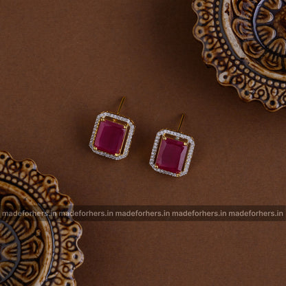 Diamond inspired Neckpiece - ruby