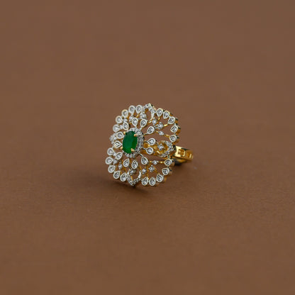 Diamond inspired Ring - green