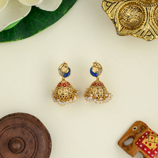 Meenakshi temple attigai - Hand painted real gold inspired