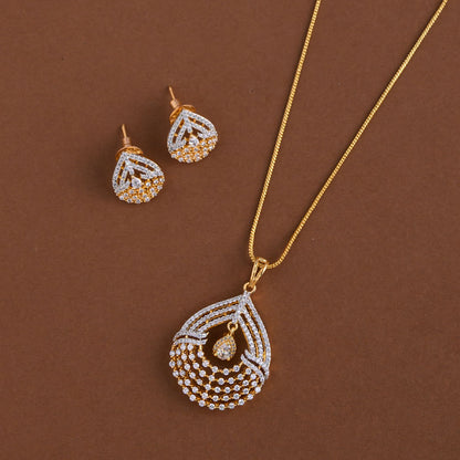 Diamond inspired pendent mid - length chain