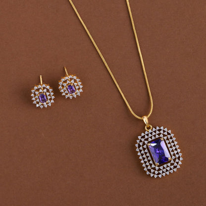 Diamond inspired pendent mid - length chain