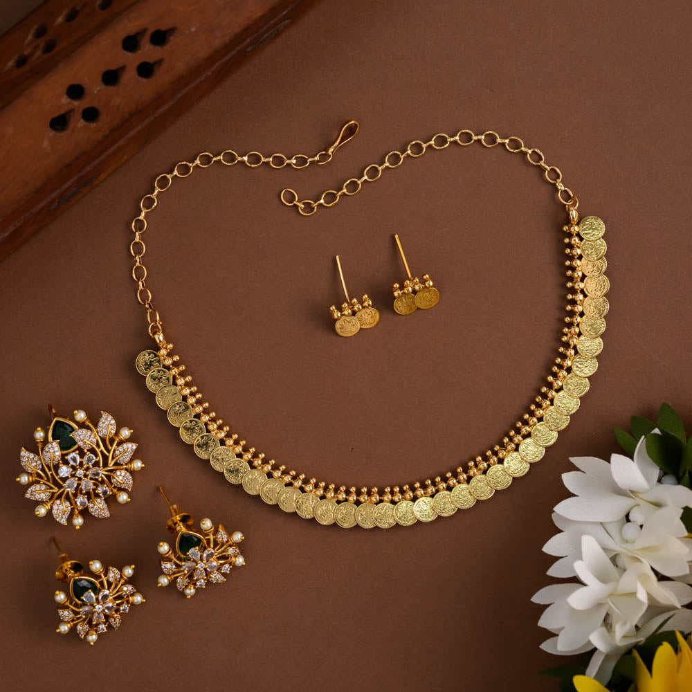 Pendant Removable Lakshmi  coin Neckpiece set